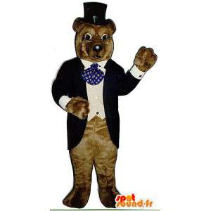 Mascot vestida de urso smokings - MASFR007427 - mascote do urso