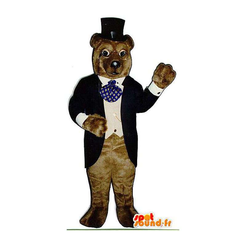 Bear maskot klædt i en smoking - Spotsound maskot kostume