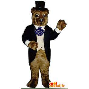 Mascot bear dressed in a tuxedo - MASFR007427 - Bear mascot