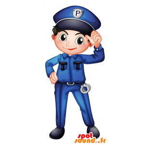Mascotte de policier en uniforme - MASFR029424 - Mascottes 2D/3D