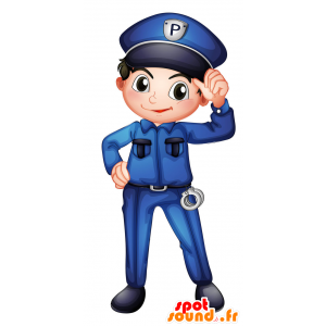 Policía en uniforme mascota - MASFR029424 - Mascotte 2D / 3D