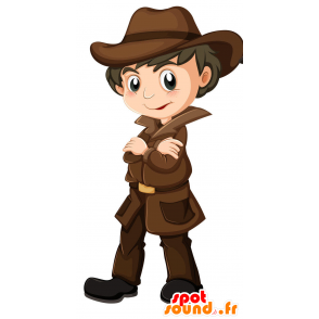 Bandit mascotte, cowboy - MASFR029425 - Mascotte 2D / 3D