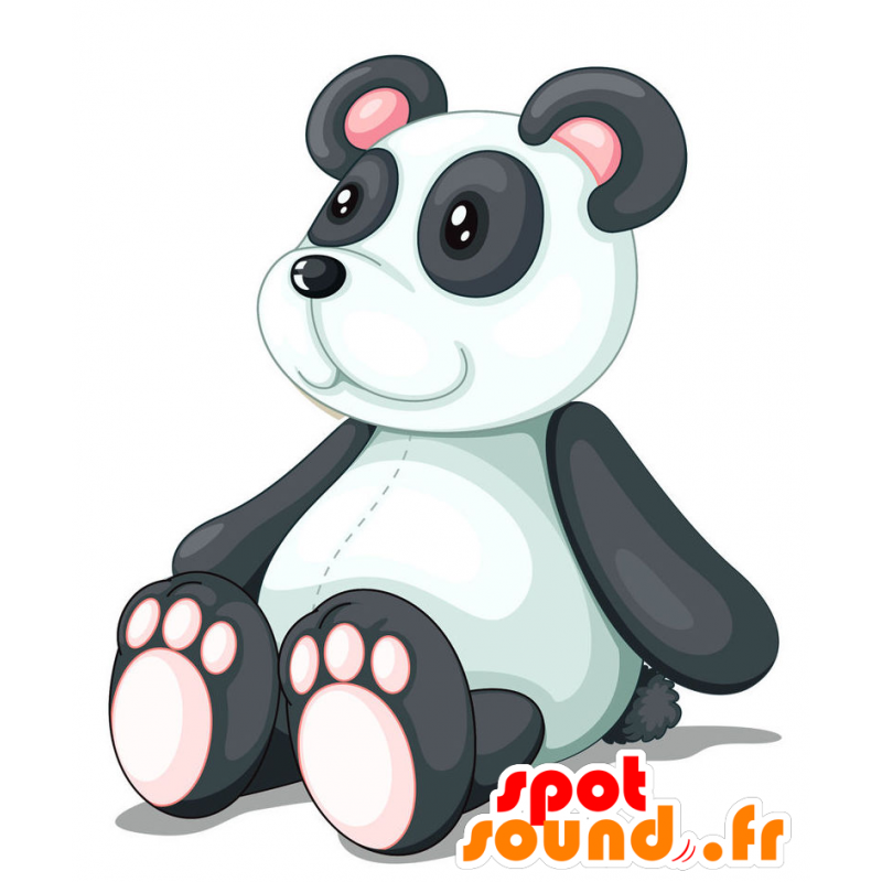 Blanco y negro de la mascota de la panda - MASFR029430 - Mascotte 2D / 3D