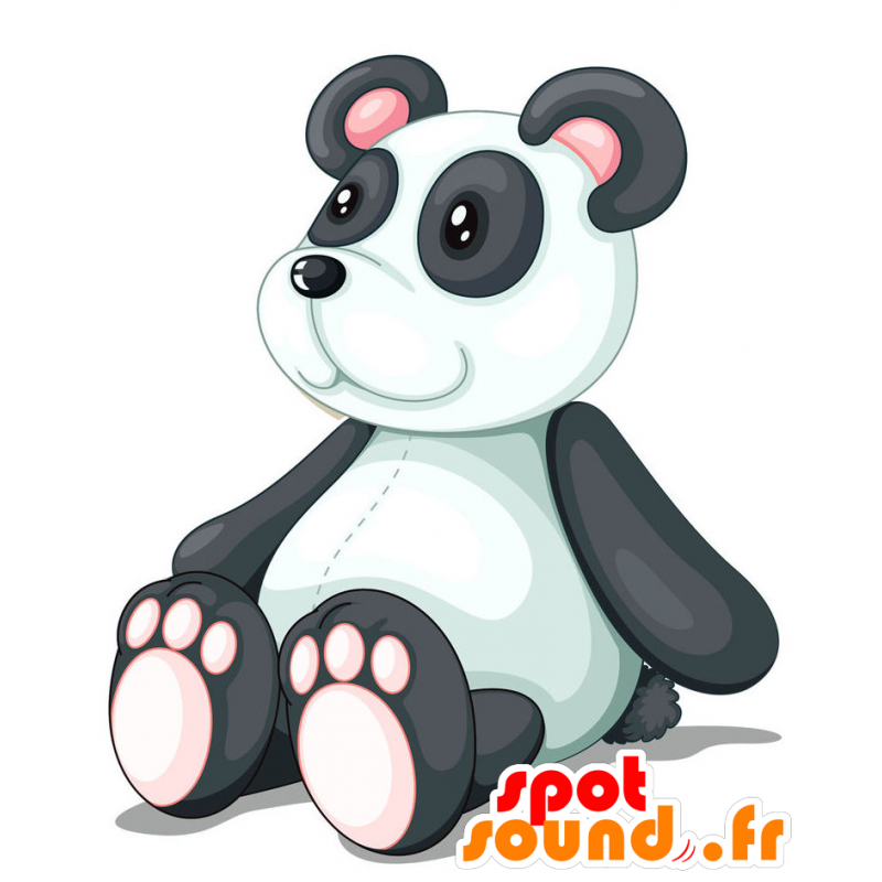 Mascotte de panda noir et blanc - MASFR029430 - Mascottes 2D/3D