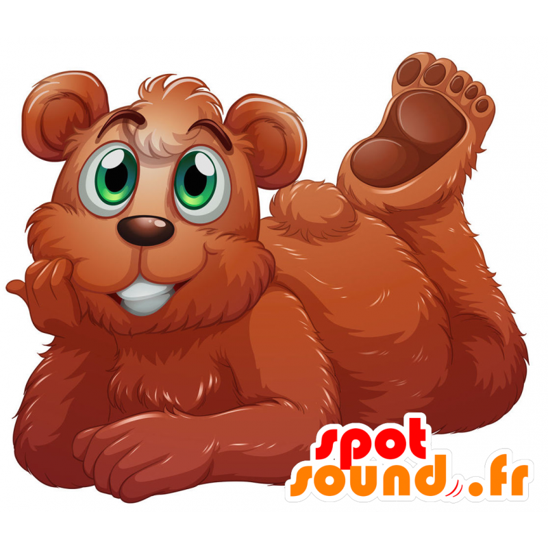 Mascot piccolo orsacchiotto marrone toccante - MASFR029433 - Mascotte 2D / 3D