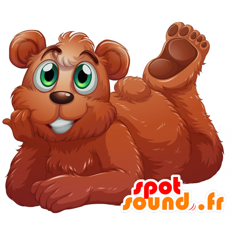 Maskot liten brun bamse rørende - MASFR029433 - 2D / 3D Mascots