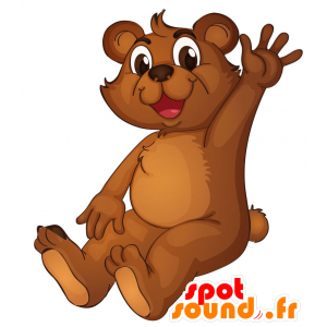 Lille brun bjørnemaskot - Spotsound maskot kostume