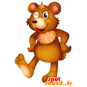 Mascot liten brun bamse gjør et kyss - MASFR029436 - 2D / 3D Mascots