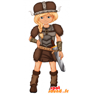 Mascotte de femme viking, en habit traditionnel - MASFR029438 - Mascottes 2D/3D