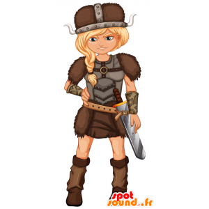 Mascot Viking vrouw in traditionele kleding - MASFR029438 - 2D / 3D Mascottes