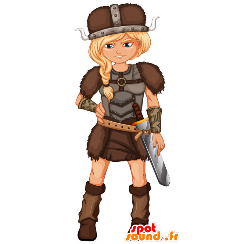 Mascotte de femme viking, en habit traditionnel - MASFR029438 - Mascottes 2D/3D