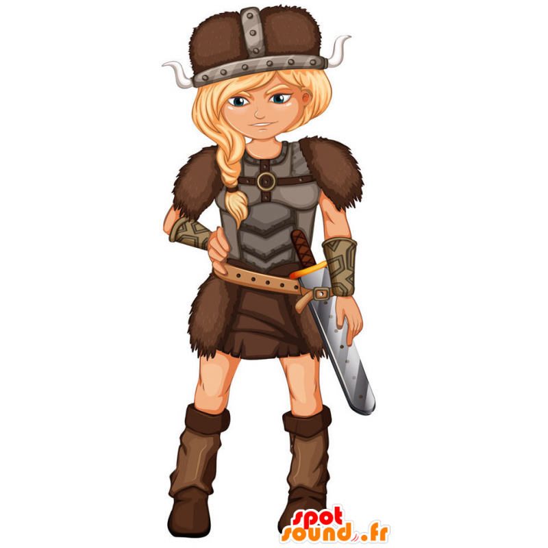 Mascotte de femme viking, en habit traditionnel - MASFR029444 - Mascottes 2D/3D