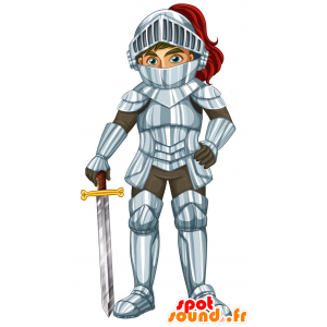 Knight Mascot panssari - MASFR029447 - Mascottes 2D/3D