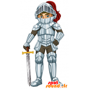 Mascotte de chevalier avec une armure - MASFR029447 - Mascottes 2D/3D