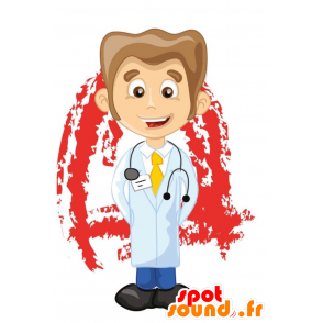 Mascotte de médecin en blouse - MASFR029454 - Mascottes 2D/3D