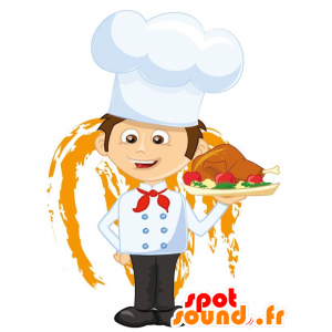 Sneeuwman mascotte, chef-kok - MASFR029457 - 2D / 3D Mascottes