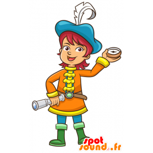 Pirate Mascot med en blå lue - MASFR029463 - 2D / 3D Mascots