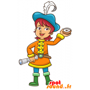 Pirate Mascot s modrým kloboukem - MASFR029463 - 2D / 3D Maskoti