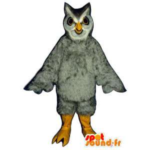 Mascotte de hiboux gris très réaliste - MASFR007437 - Mascotte d'oiseaux