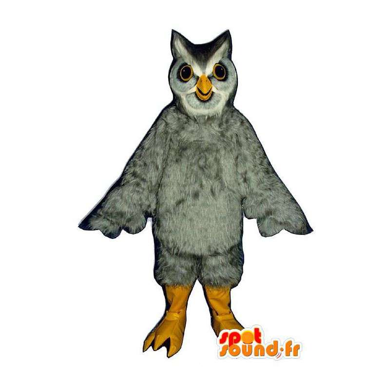 非常にリアルな灰色のフクロウのマスコット-MASFR007437-鳥のマスコット