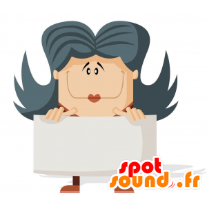 Mascot brunette kvinde med læbestift - Spotsound maskot kostume