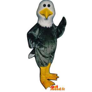 Mascotte de vautour gris et blanc. Costume d'aigle - MASFR007438 - Mascotte d'oiseaux