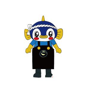 Mascotte de poisson bleu et jaune - MASFR029477 - Mascottes 2D/3D