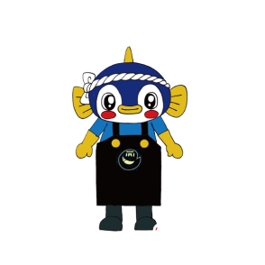 Mascotte de poisson bleu et jaune - MASFR029477 - Mascottes 2D/3D