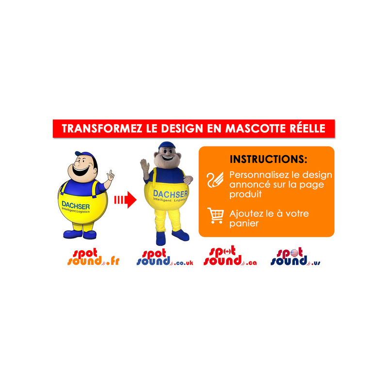 Orange neshorn maskot, smiler - MASFR029479 - 2D / 3D Mascots