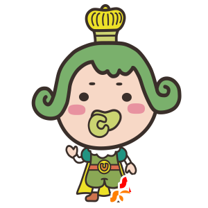 King mascot, Imperial man, holding yellow and green - MASFR029480 - 2D / 3D mascots