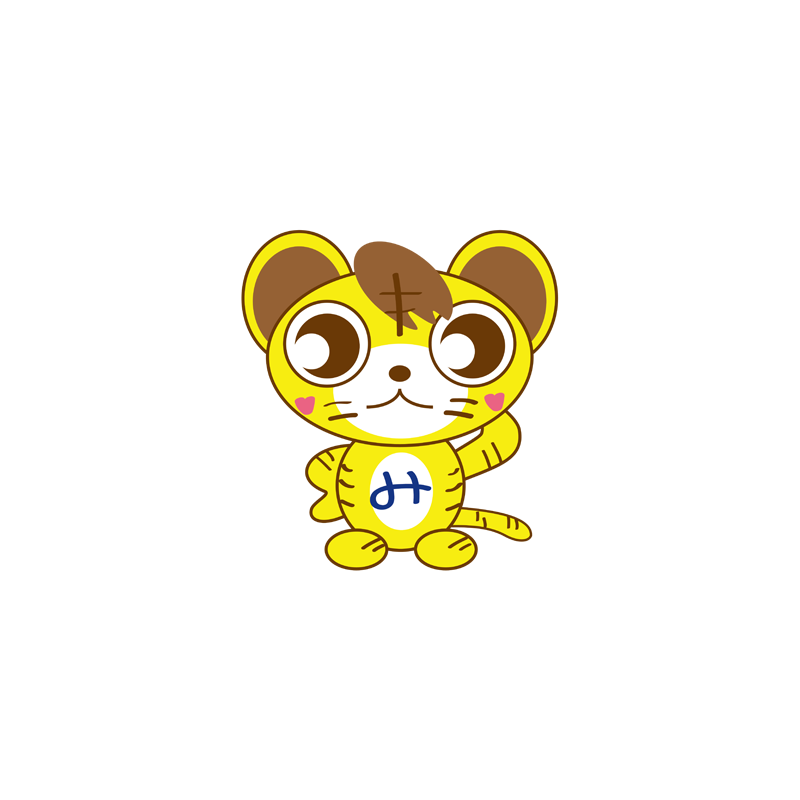 Lejongröngmaskot, gul och vit tiger - Spotsound maskot