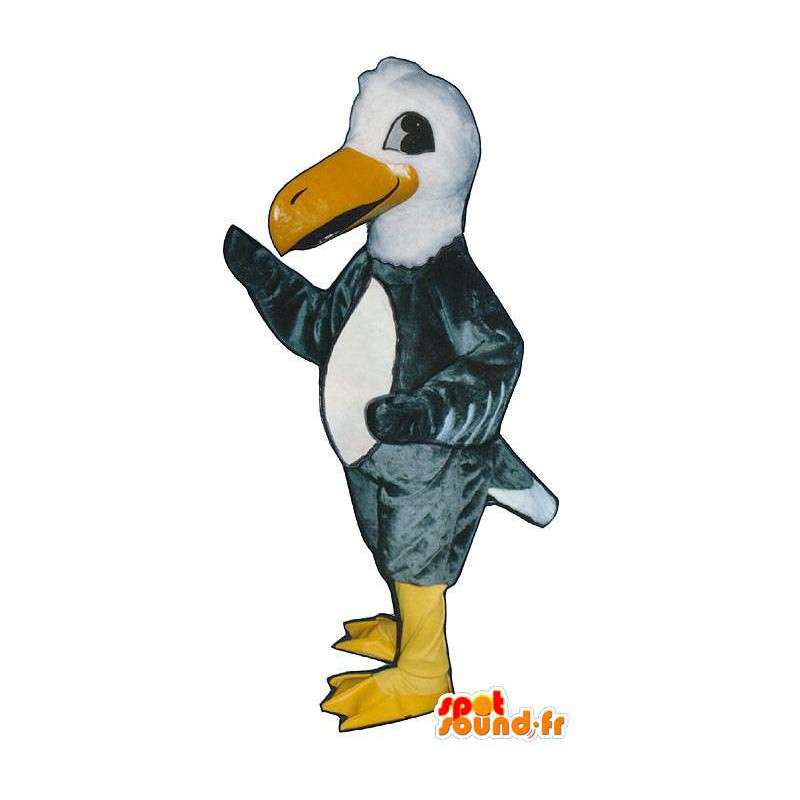 Traje cinzento e abutre branco. águia Mascot - MASFR007440 - aves mascote
