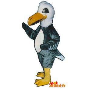 Traje cinzento e abutre branco. águia Mascot - MASFR007440 - aves mascote