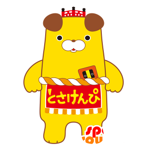 Mascota del muñeco de nieve de color amarillo - MASFR029487 - Mascotte 2D / 3D