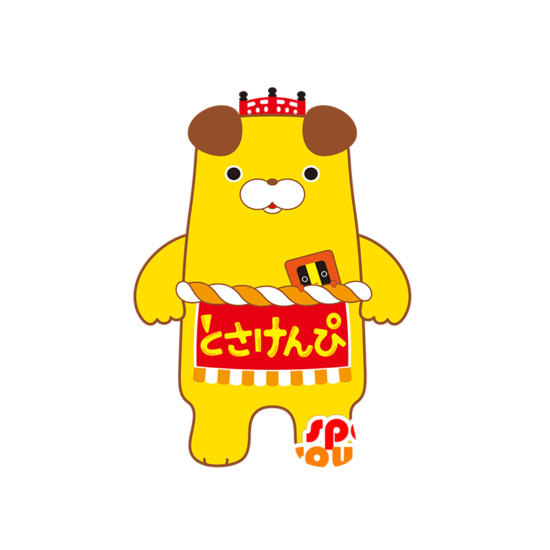 Mascota del muñeco de nieve de color amarillo - MASFR029487 - Mascotte 2D / 3D
