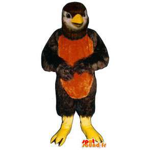 Mascotte de rouge-gorge. Costume d'oiseau marron - MASFR007441 - Mascotte d'oiseaux