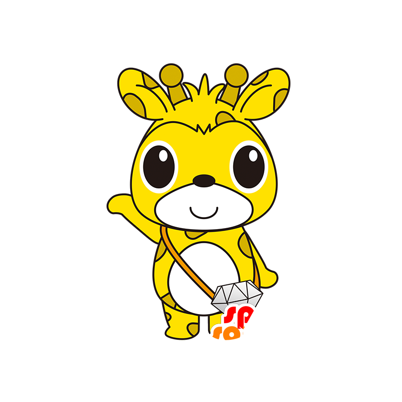 Amarelo e castanho mascote girafa - MASFR029493 - 2D / 3D mascotes