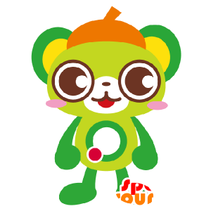 Green teddy mascot, white and red - MASFR029494 - 2D / 3D mascots