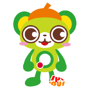 Green teddy mascot, white and red - MASFR029494 - 2D / 3D mascots