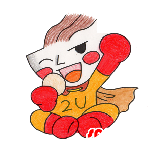 Mascot man with a bowl-shaped head - MASFR029496 - 2D / 3D mascots