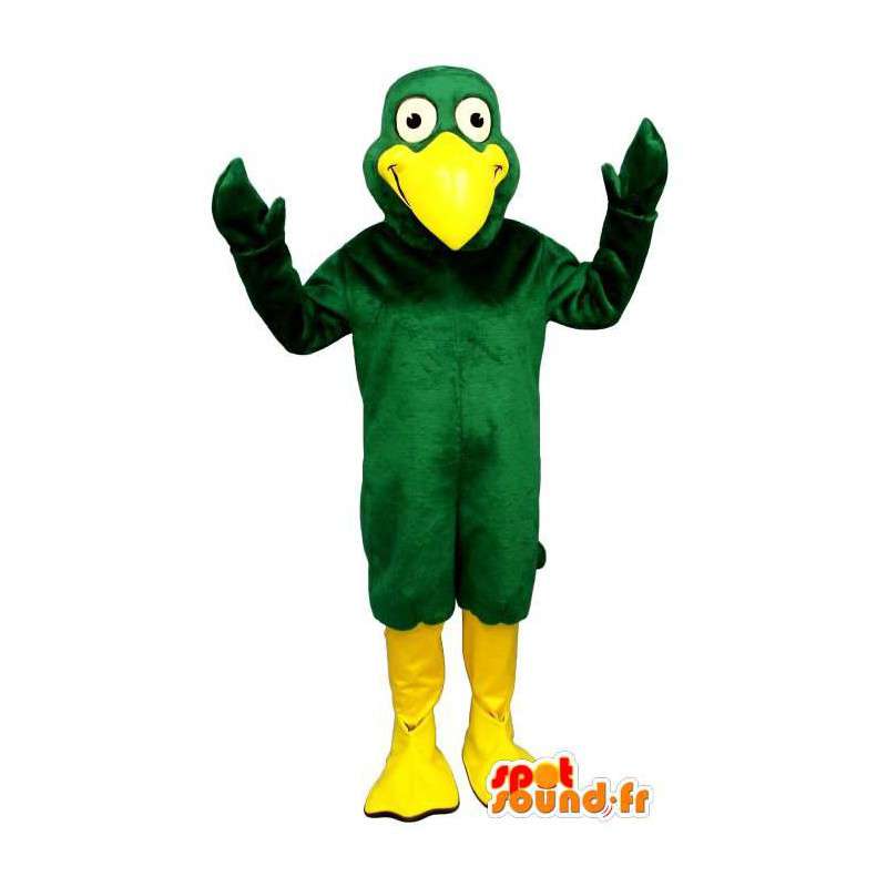 Grön och gul fågelmaskot - Plysch i alla storlekar - Spotsound
