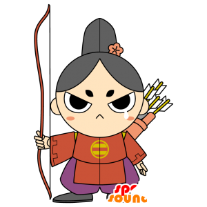 Samurai mascot in traditional dress - MASFR029499 - 2D / 3D mascots