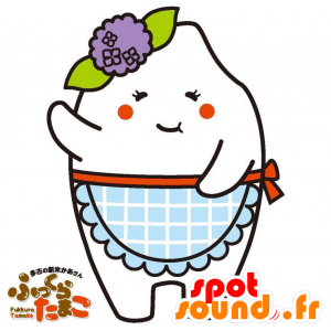 Mascotte de dent blanche géante, avec un tablier - MASFR029502 - Mascottes 2D/3D