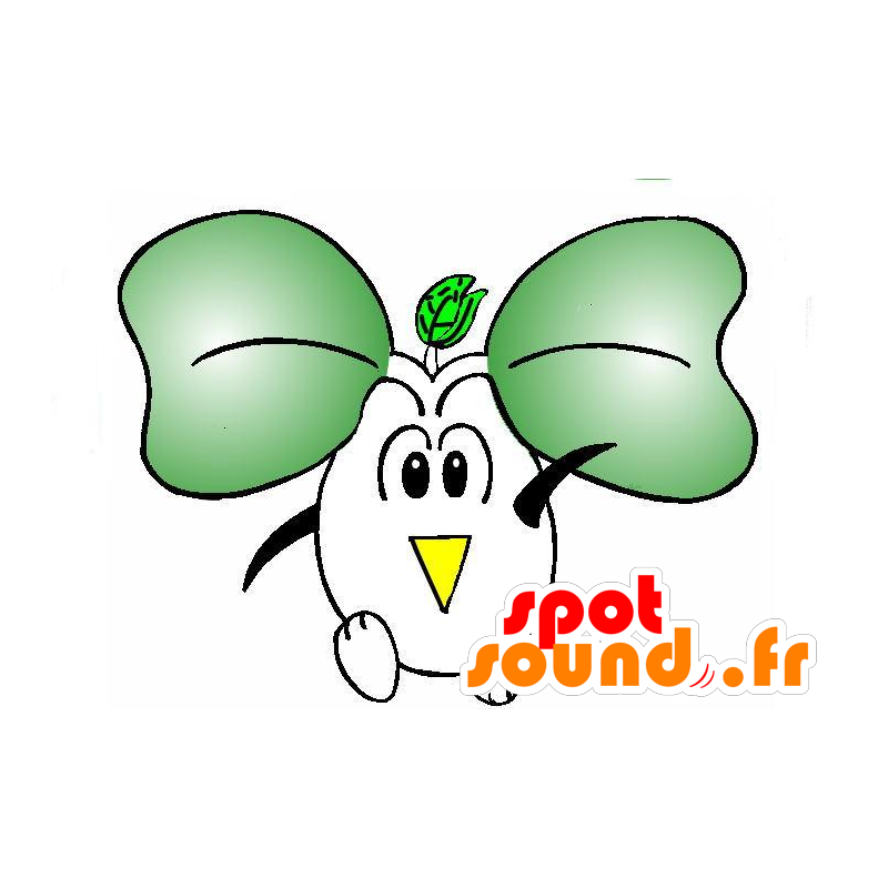 Fruta verde de la mascota, sonriendo vegetal - MASFR029503 - Mascotte 2D / 3D