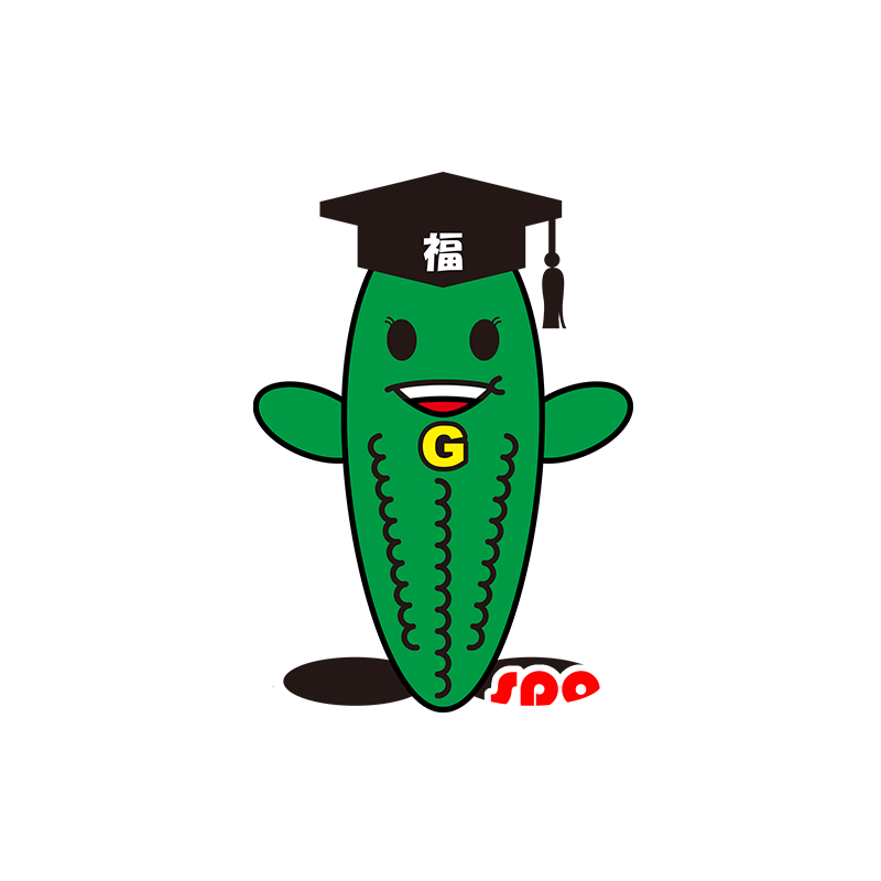 Mascotte de haricot vert, de cornichon, de légume vert - MASFR029506 - Mascottes 2D/3D