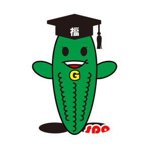 Mascotte de haricot vert, de cornichon, de légume vert - MASFR029506 - Mascottes 2D/3D