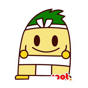Gele sneeuwman mascotte, sumo - MASFR029510 - 2D / 3D Mascottes