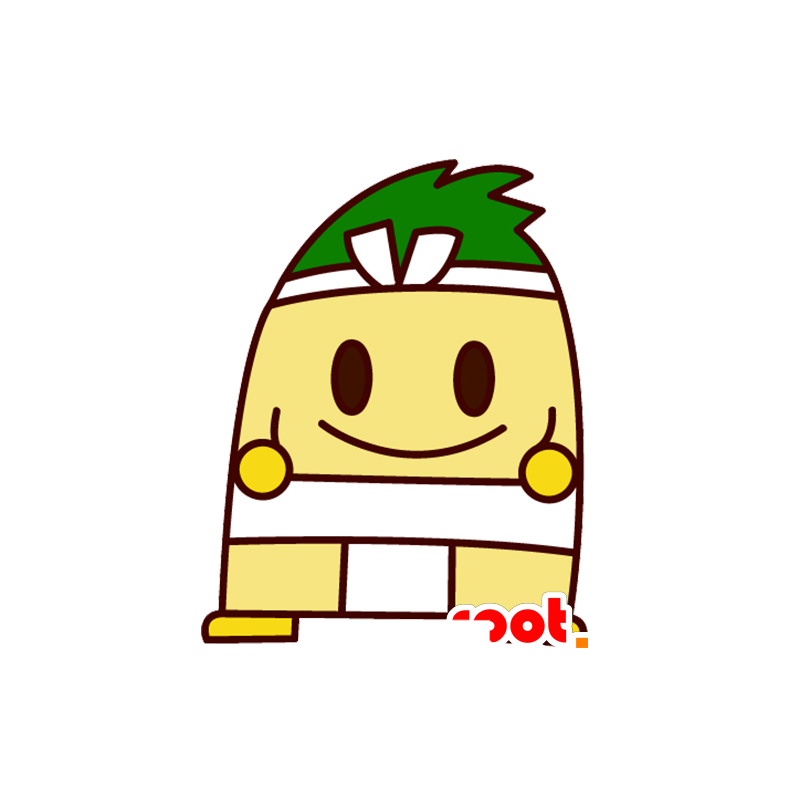 Amarilla muñeco de nieve de la mascota, sumo - MASFR029510 - Mascotte 2D / 3D