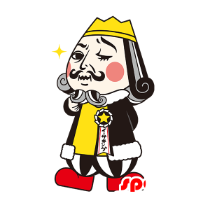 Mascota del Rey, el hombre Imperial en traje amarillo y negro - MASFR029511 - Mascotte 2D / 3D