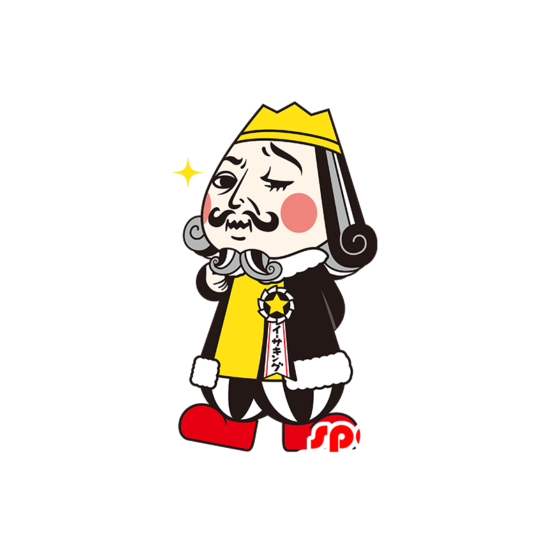 Kuningas maskotti, Imperial mies keltainen ja musta asu - MASFR029511 - Mascottes 2D/3D
